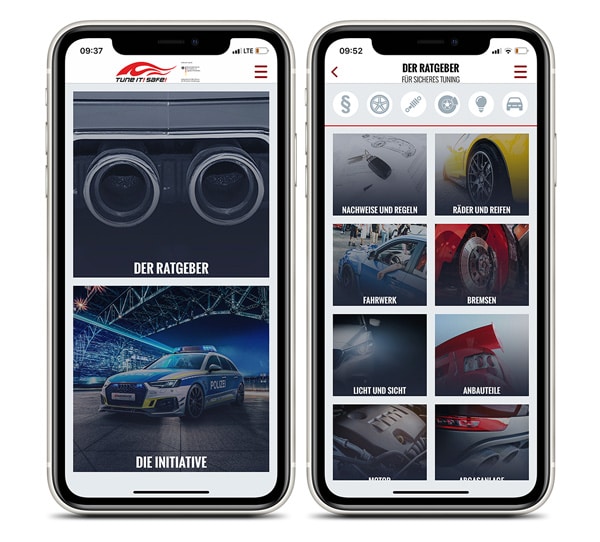 Tune It Safe Tuning Ratgeber App auf iPhone